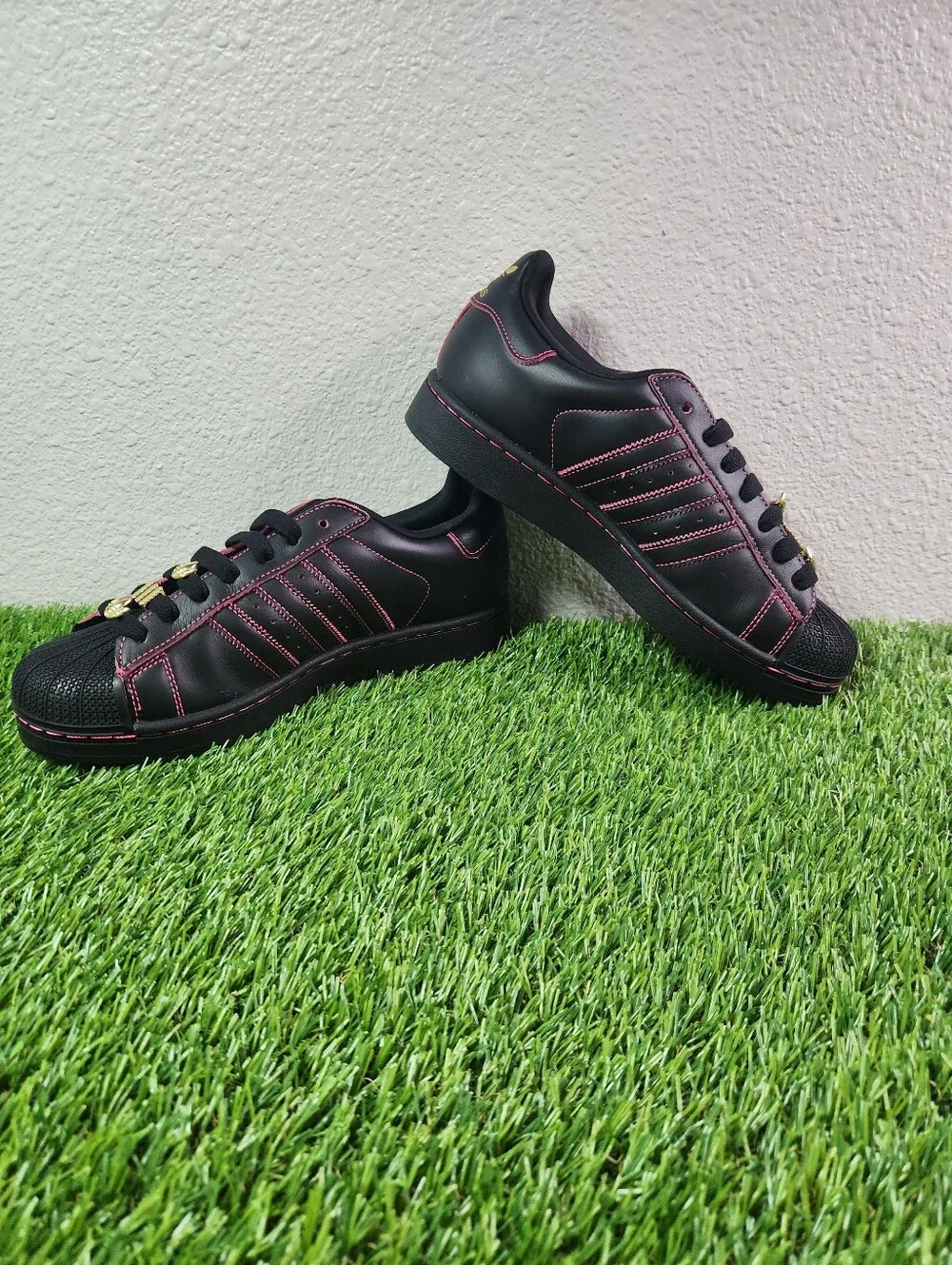 Adidas Superstar II W Black Pink Gold Shell Toe Shoes Women's 9 JS1380 NEW